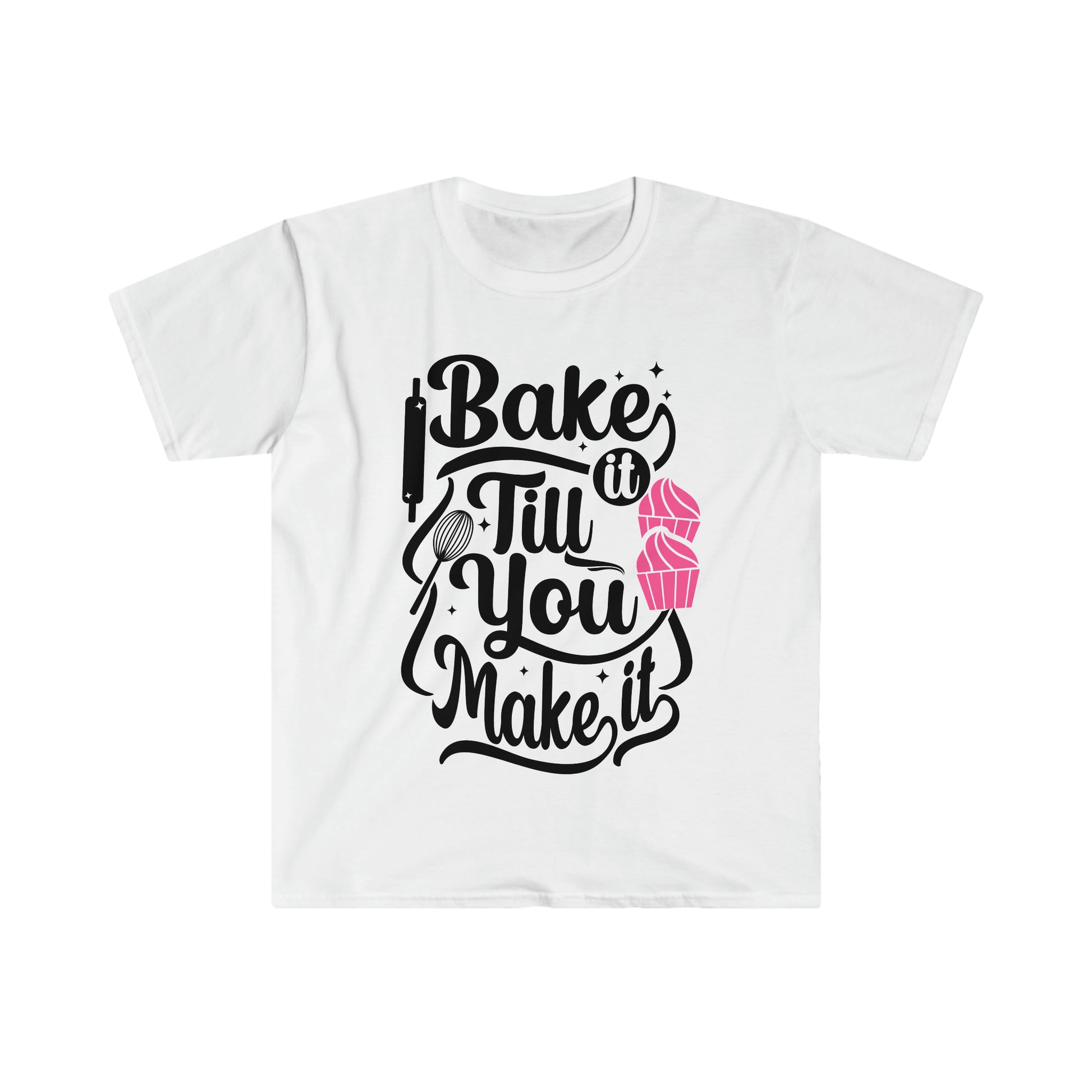 white t shirt with pink cupcakes for gift