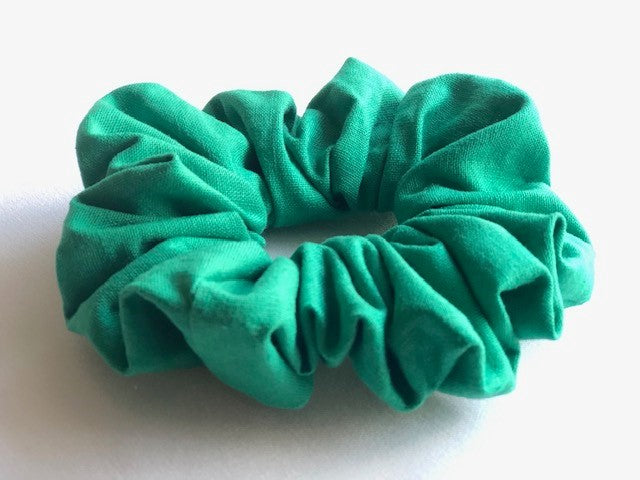 green linen scrunchie for women