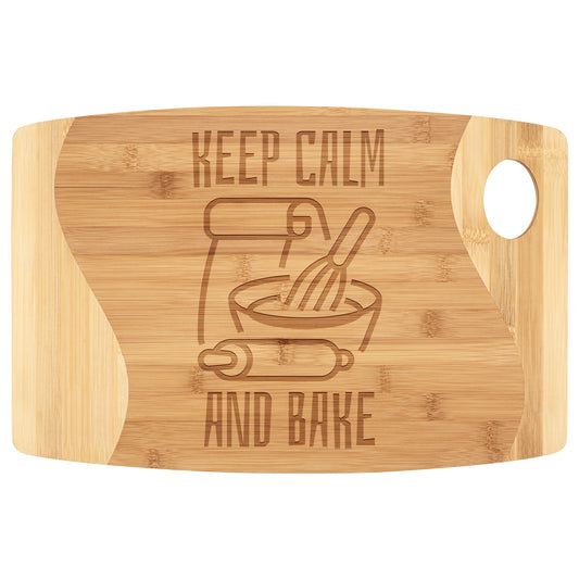 Keep Calm and Bake Cutting Board - KawaTazza